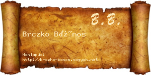 Brczko Bános névjegykártya